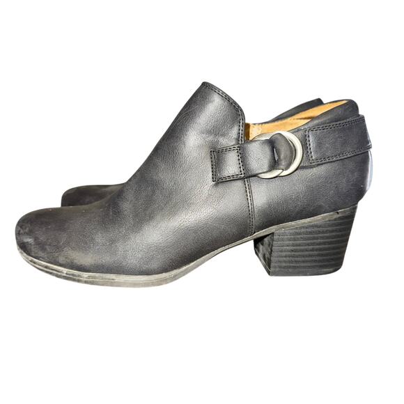 Natural Soul Candie Ankle Boots Womens Size 8.5 Black Faux Leather Booties Shoes - Picture 1 of 8